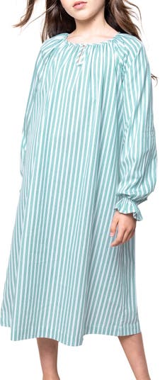 Cotton Blend Striped Sleep Dress