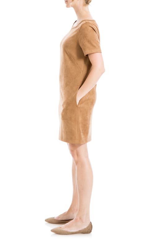 Max Studio Faux Suede Shift Dress In Vicuna-vicuna