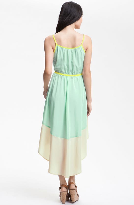 Shop Willow & Clay Colorblock Asymmetrical Hem Dress In Sky