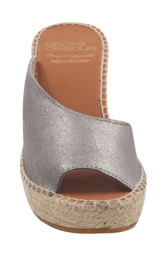 Andre Assous Catarina Espadrille Platform Wedge Sandal In Pewter