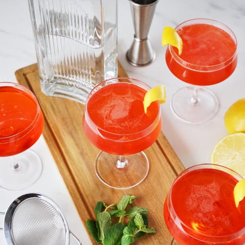 Viski Raye Crystal Angled Coupe Glasses Set Of 4 In Clear