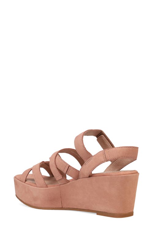 Eileen Fisher Mazy Suede Strappy Wedge Sandals In Latte