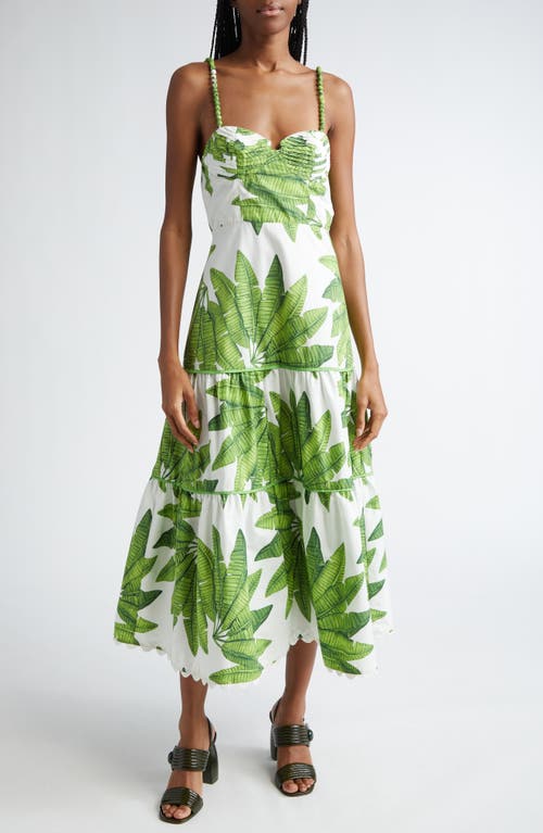 FARM Rio Palm Fan Cotton Sundress Off-White at Nordstrom,