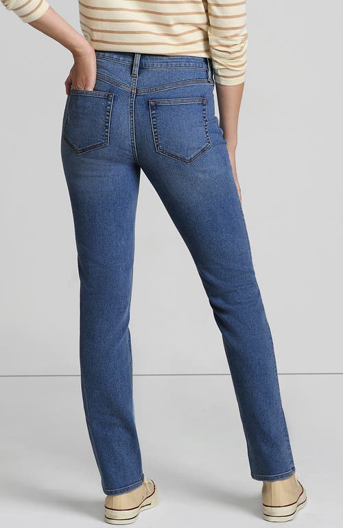 Lands' End Recover Mid Rise Straight Leg Blue Jeans In Beau Blue