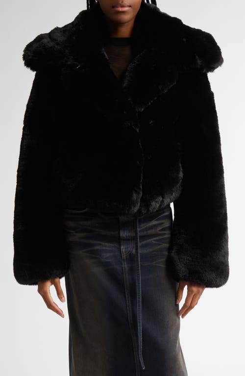 Shop Acne Studios Fluffy Faux Fur Jacket In Black