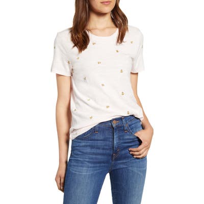 Lucky Brand Embroidered Bee Tee, Pink