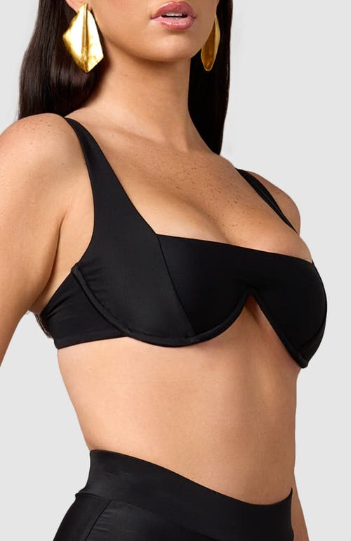 Mbm Swim Chance Bikini Top In Black