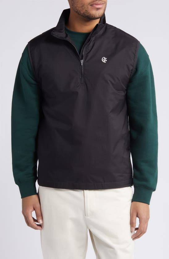 Shop Quiet Golf Tech Shell Quarter Zip Vest In Black