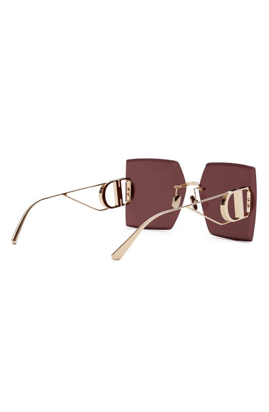 Shop Dior 30montaigne S7u 64mm Oversize Square Sunglasses In Shiny Gold / Bordeaux