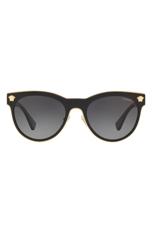 Versace Phantos 54mm Gradient Polarized Round Sunglasses in Black Gradient at Nordstrom
