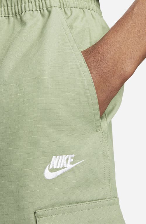 Shop Nike Club Cargo Shorts In Oil Green/white