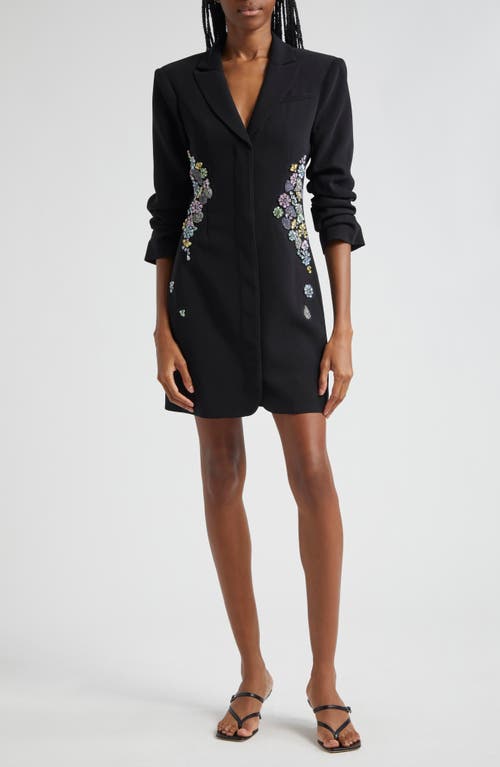 Cinq à Sept Diamond Daisies Joel Embellished Blazer Dress Black/Multi at Nordstrom,