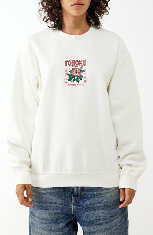 Bdg Urban Outfitters Tohoku Rose Oversize Graphic Sweatshirt In Ecru