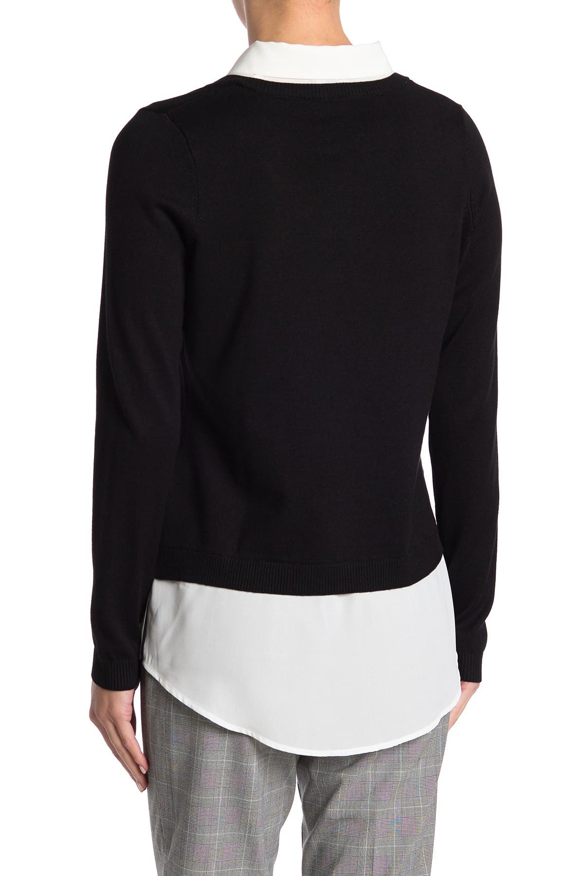 Adrianna Papell V-Neck Twofer Sweater 