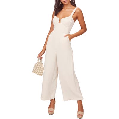 Astr The Label Versaille Sleeveless Wide Leg Jumpsuit, Ivory