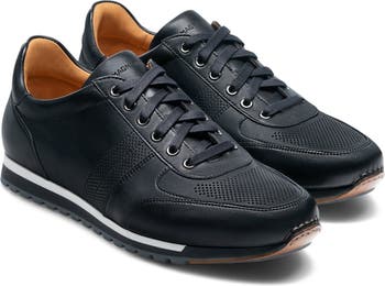 Sleek and Edgy: Black Magnanni Sneakers