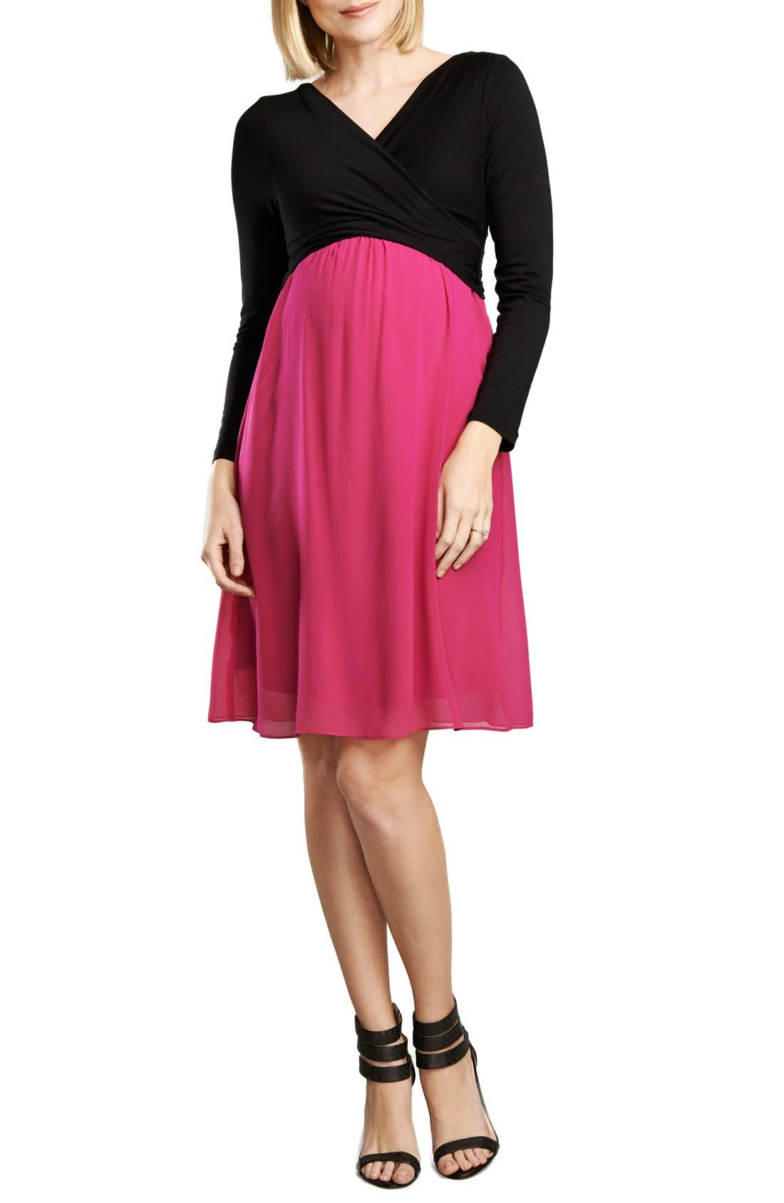 Maternal America Crossover Maternity Dress, Pink