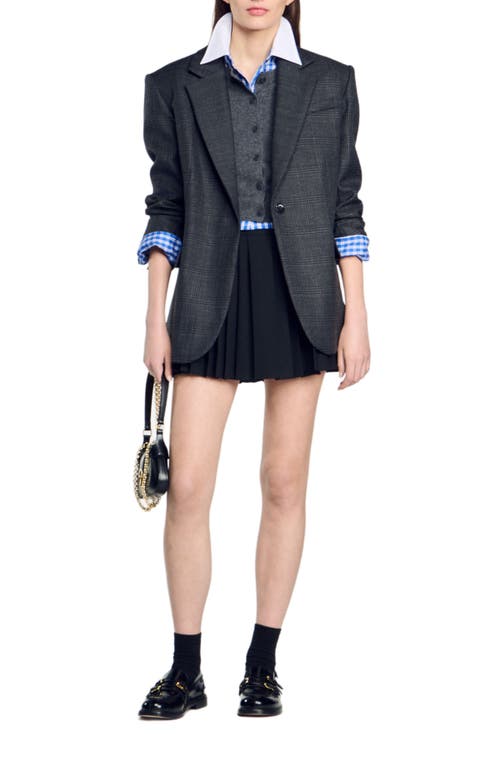 Shop Sandro Wool And Cashmere Cardigan In Dark Grey