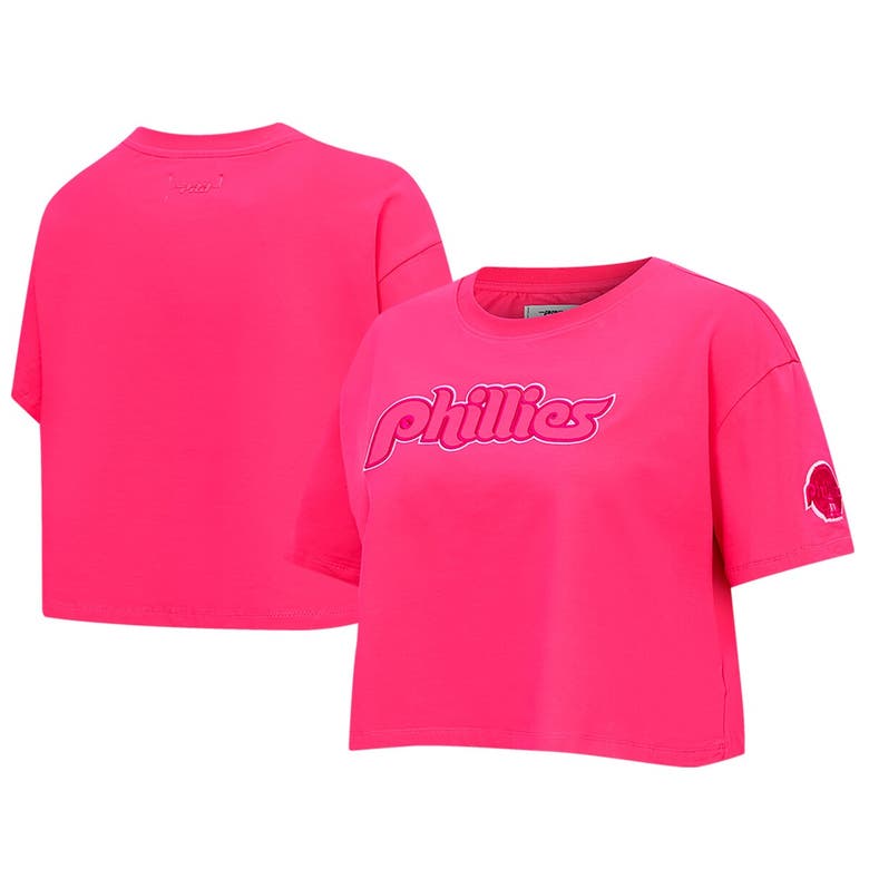 Shop Pro Standard Pink Philadelphia Phillies Triple Pink Boxy Cropped T-shirt