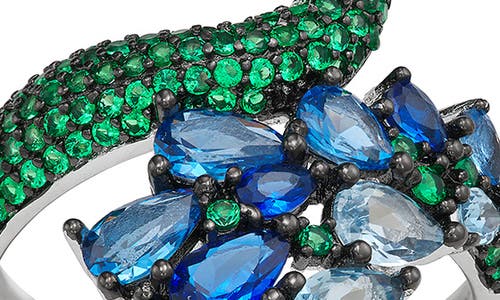 Fzn Cubic Zirconia Peacock Ring In Silver