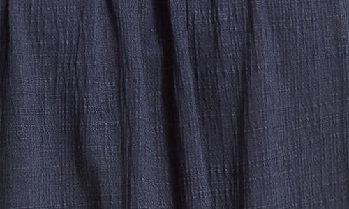 Max Studio Open Stitch Crinkle Top In Navy
