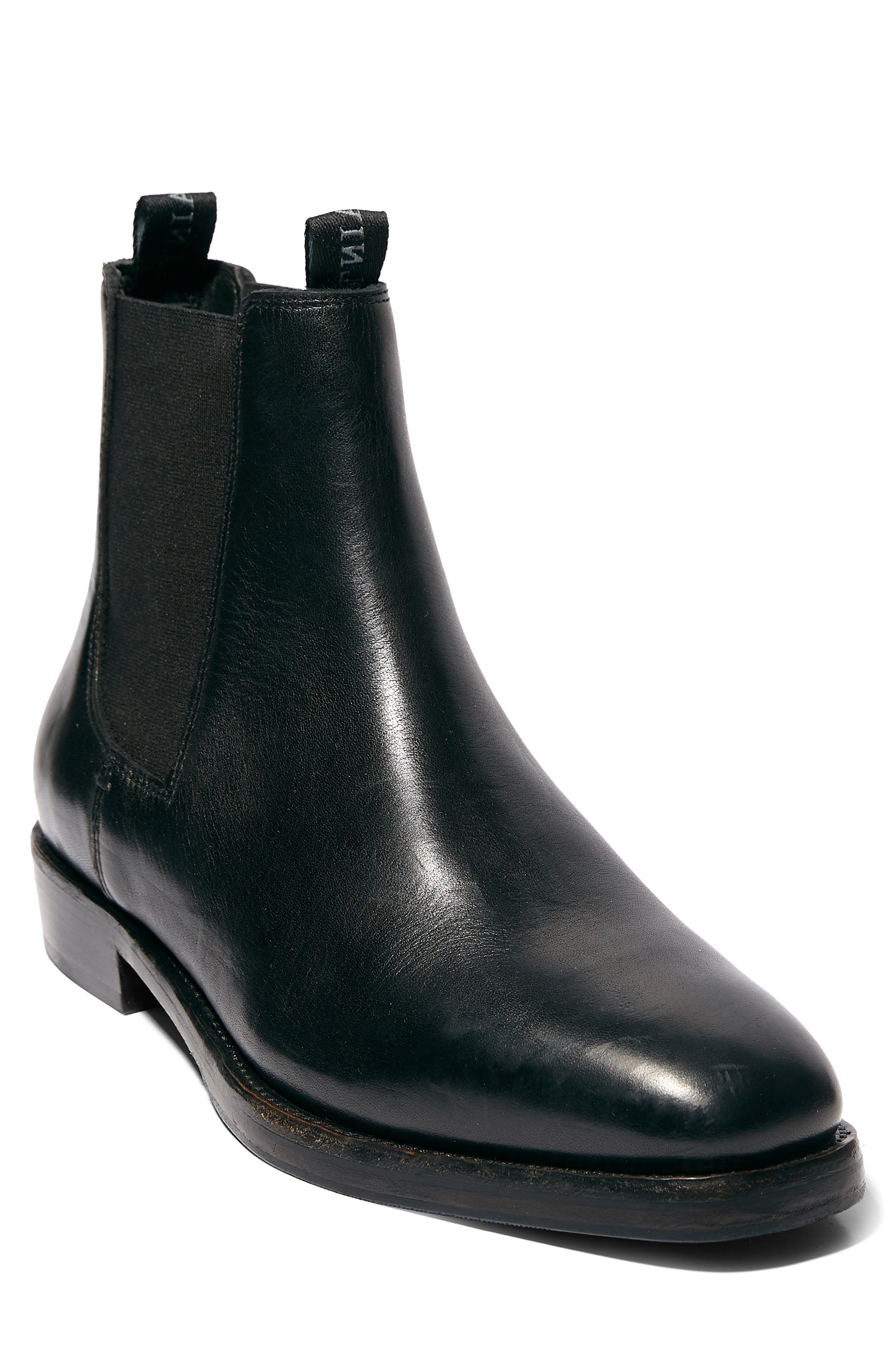 all saints black chelsea boots