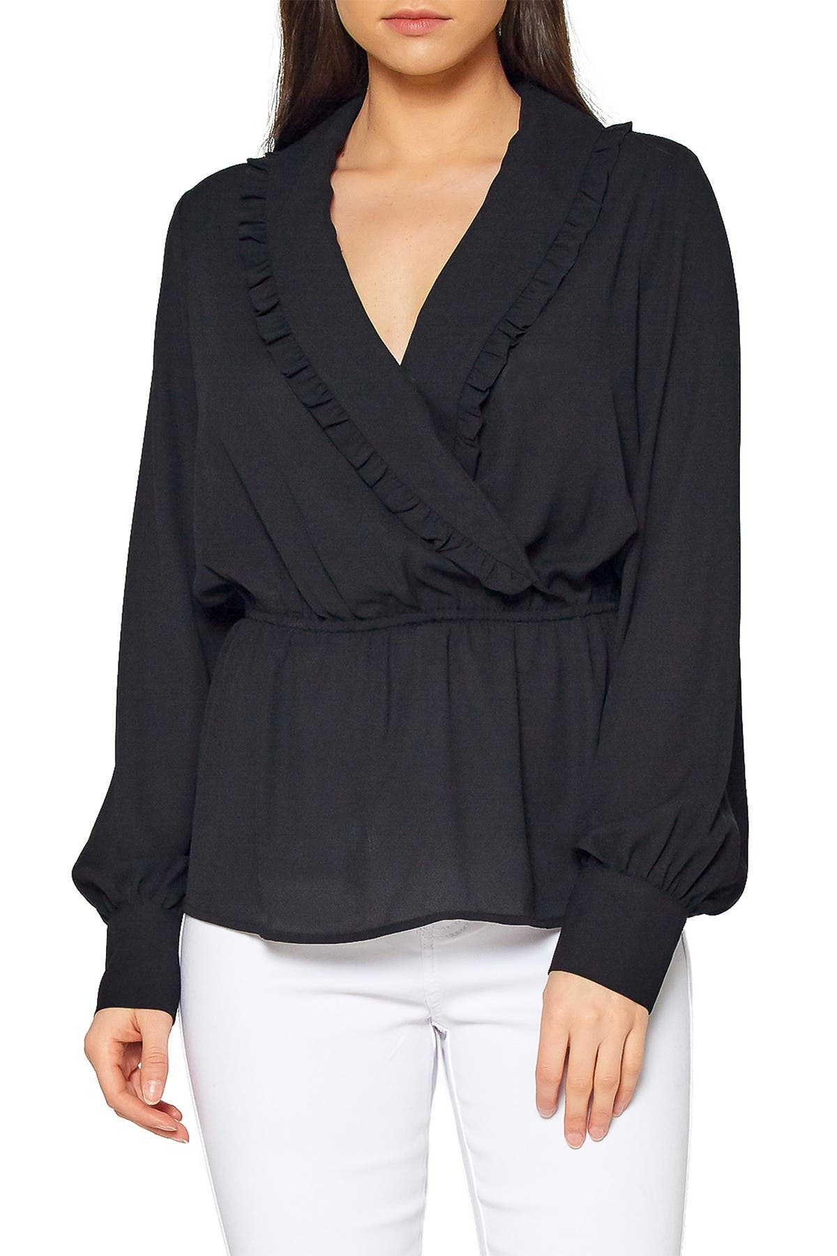 wrap peplum blouse