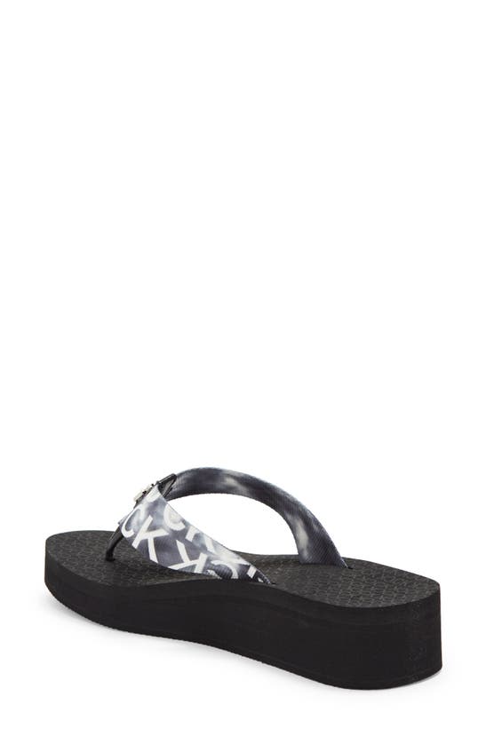 Calvin Klein Meena Wedge Flip Flop Sandal In Black | ModeSens