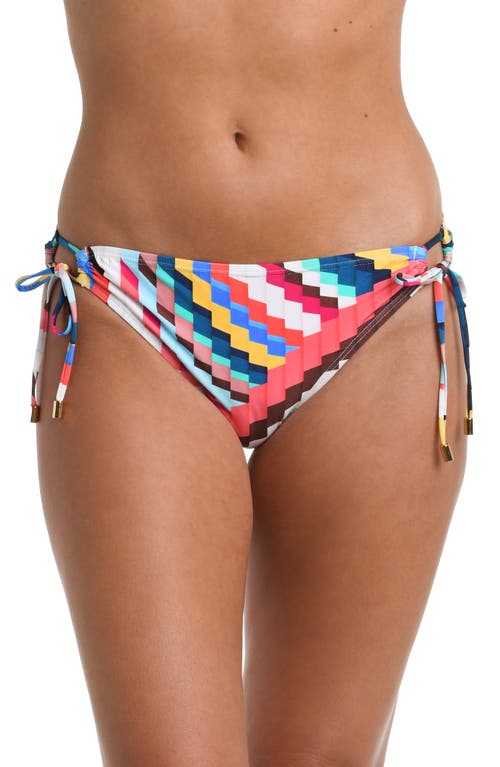 Shop La Blanca Slice Side Tie Hipster Swim Bottoms In Blue/green Multi