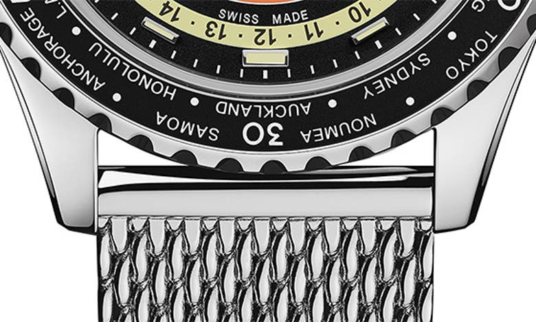 Shop Mido Ocean Star Decompression Worldtimer Bracelet Watch & Rubber Strap Gift Set, 40.5mm In Black