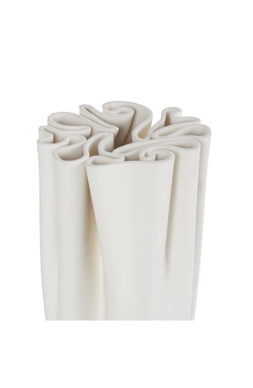 Vivian Lune Home Fluted Ceramic Vase In White
