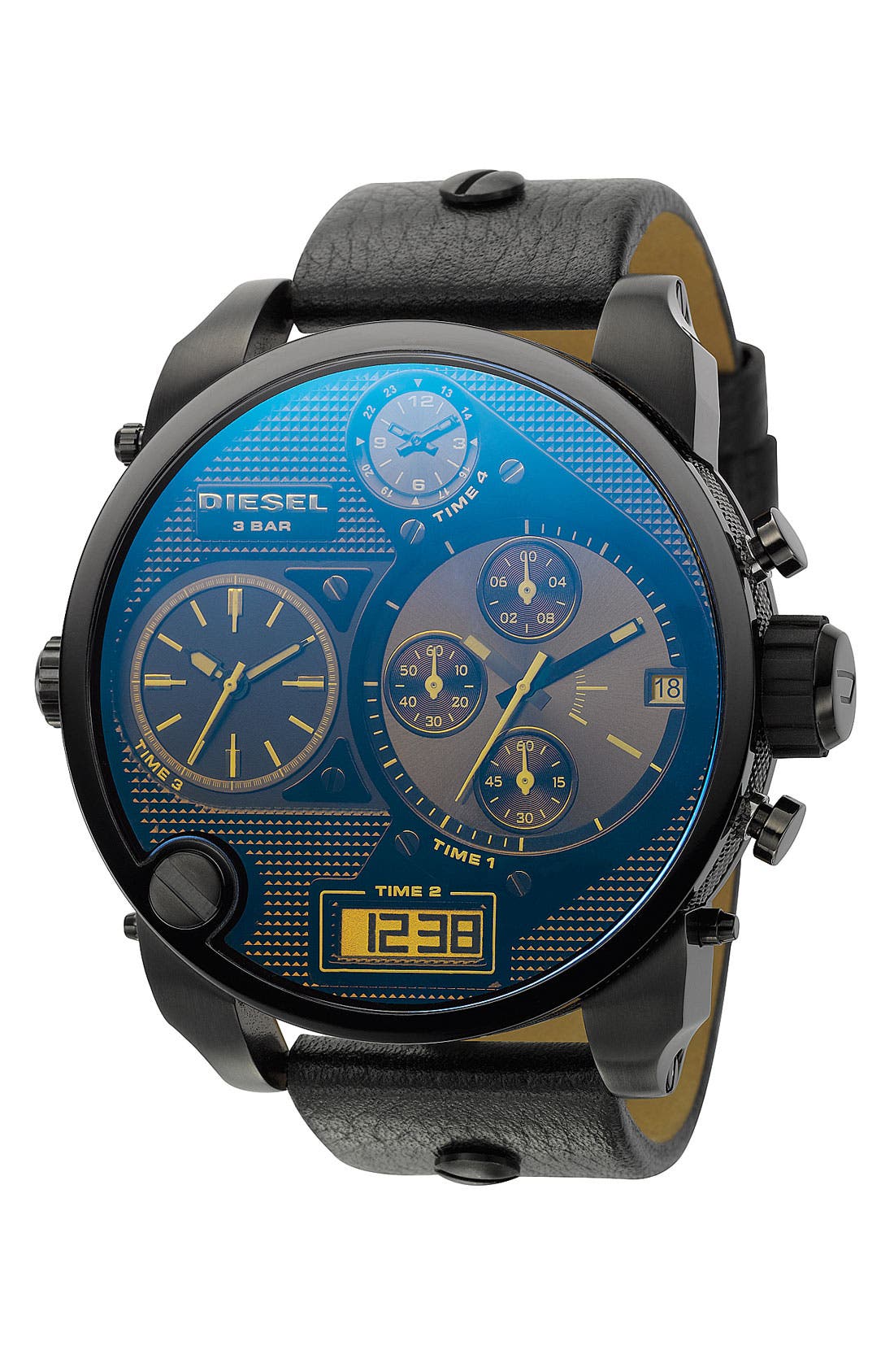 DIESEL<SUP>®</SUP>,
                                        'Mr. Daddy' Leather Strap Watch, 58mm,
                                        Main thumbnail 38, color,
                                        400