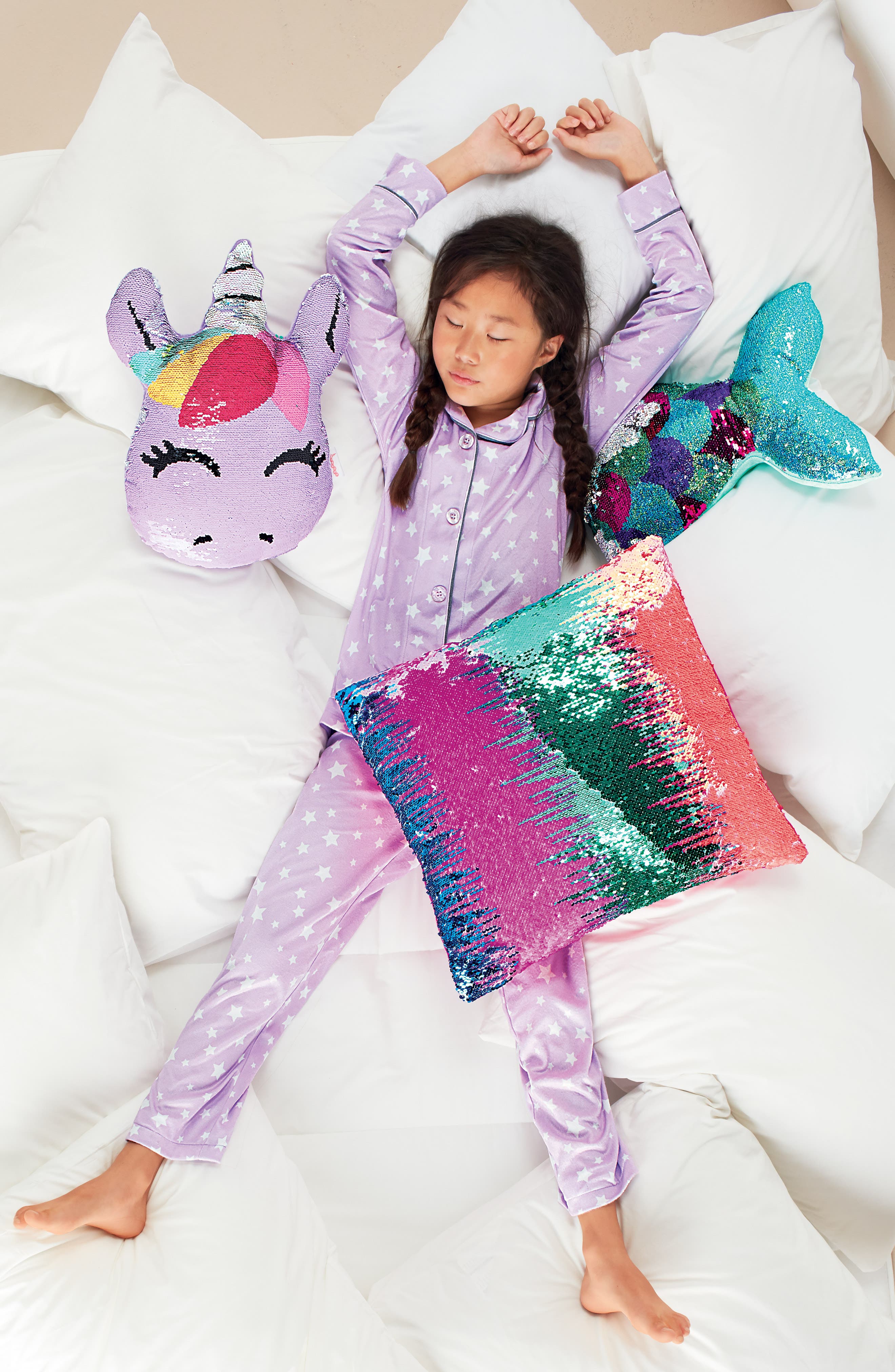 unicorn reversible sequin pillow
