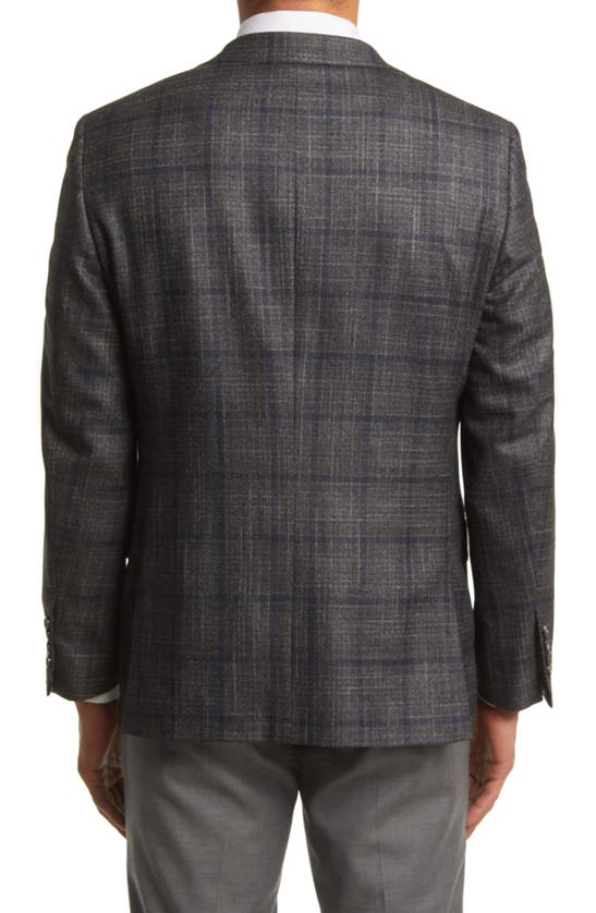 Hickey Freeman Grey Windowpane Plaid Wool Blend Jacket | ModeSens