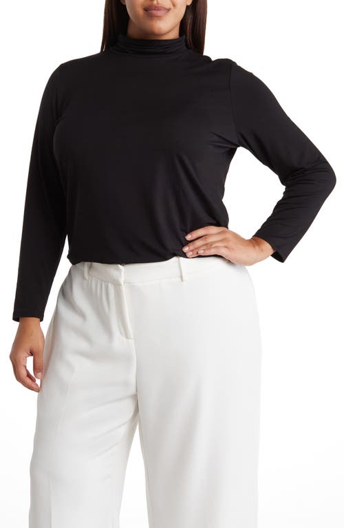 Eileen Fisher Scrunch Turtleneck Top in Black at Nordstrom, Size 2X