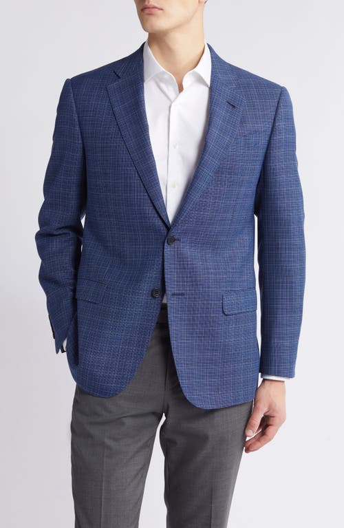 Shop Emporio Armani Textured Basket Weave Wool Sport Coat In Blue