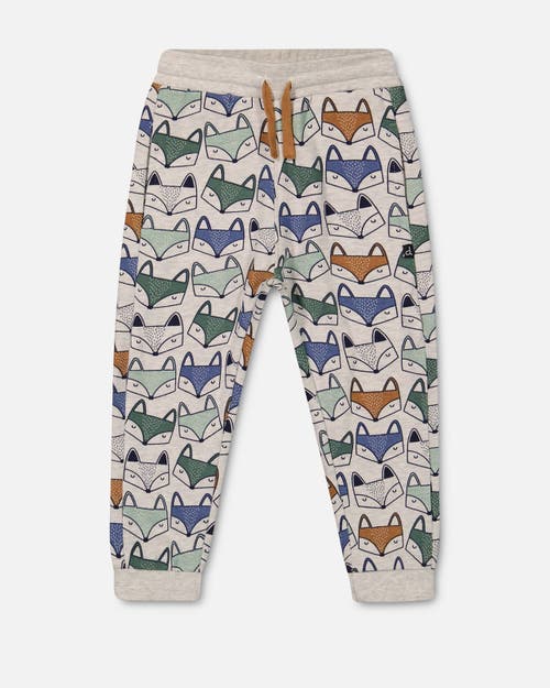 Shop Deux Par Deux Little Boy's Printed Fox Fleece Sweatpants Gray Mix