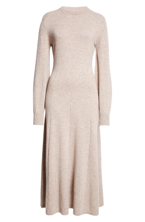 Johnstons Of Elgin Long Sleeve Cashmere Sweater Dress In Ash