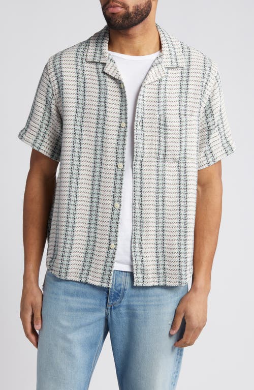 Corridor Riverside Plaid Short Sleeve Button-Up Shirt Natural at Nordstrom,