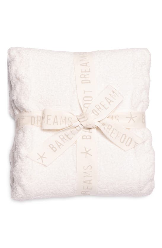 Barefoot Dreamsr Cozychic™ Heathered Cable Baby Blanket In Heathered White