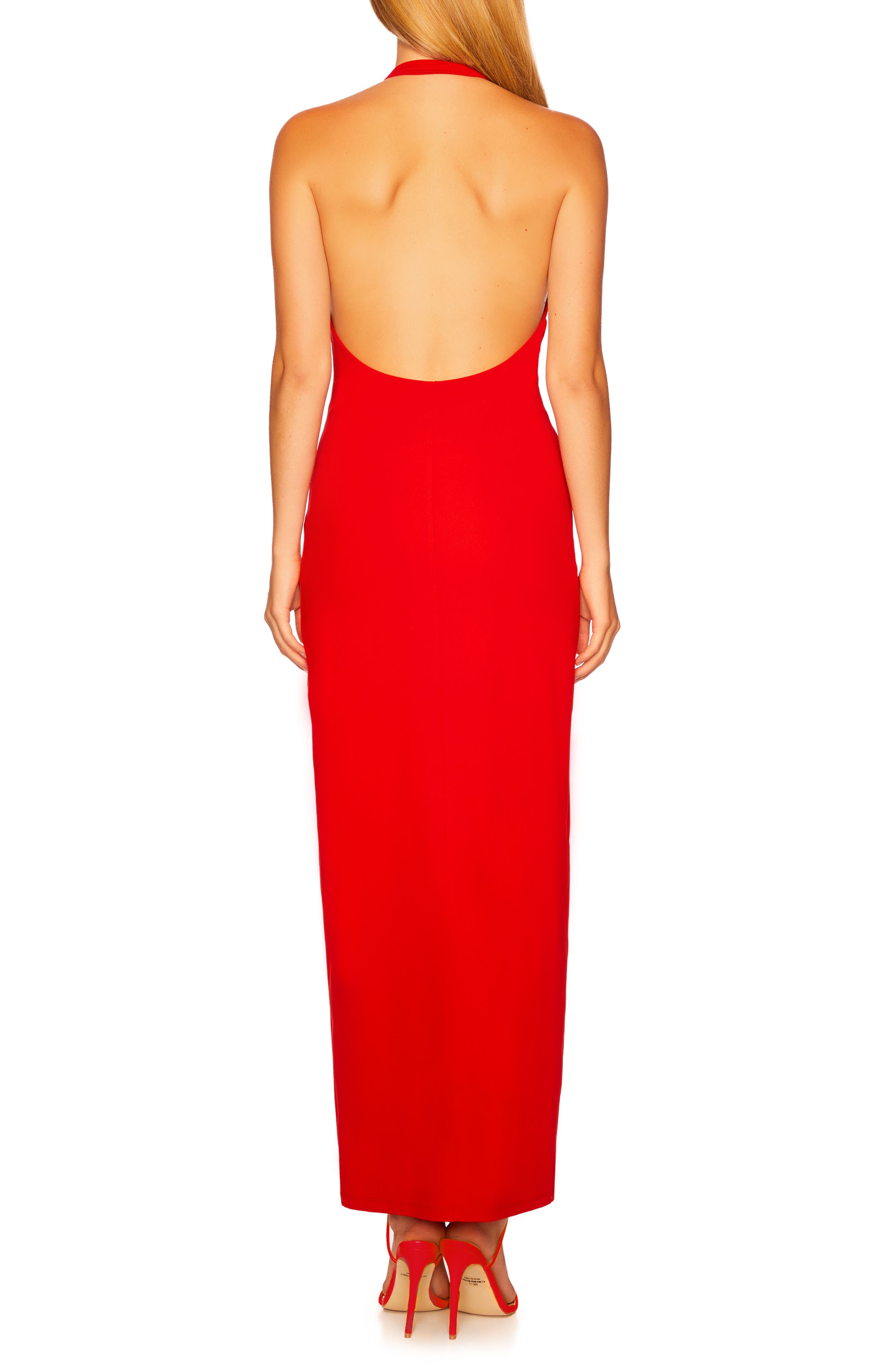 slim fit dress slacks Susana Monaco Tie Halter Flare Dress