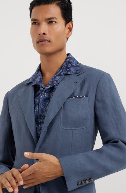 Shop Brunello Cucinelli Deconstructed Blazer In Indigo