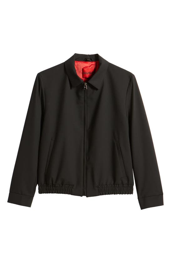 Shop Hugo Boss Hugo Helly Slim Fit Zip-up Jacket In Black