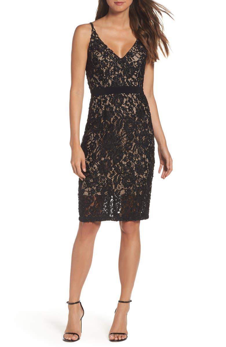 Xscape V-Neck Lace Sheath Dress | Nordstrom