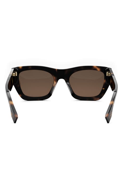 Shop Fendi ' Roma 63mm Rectangular Sunglasses In Havana/brown