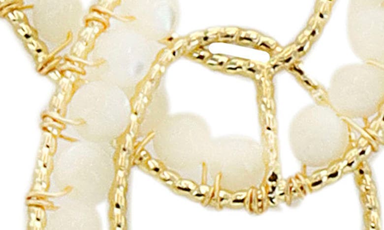 Shop Panacea Beaded Stone Link Drop Earrings In White