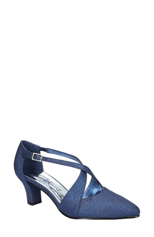 Shop Easy Street Elegance Pointed Toe Pump In Navy Glitter