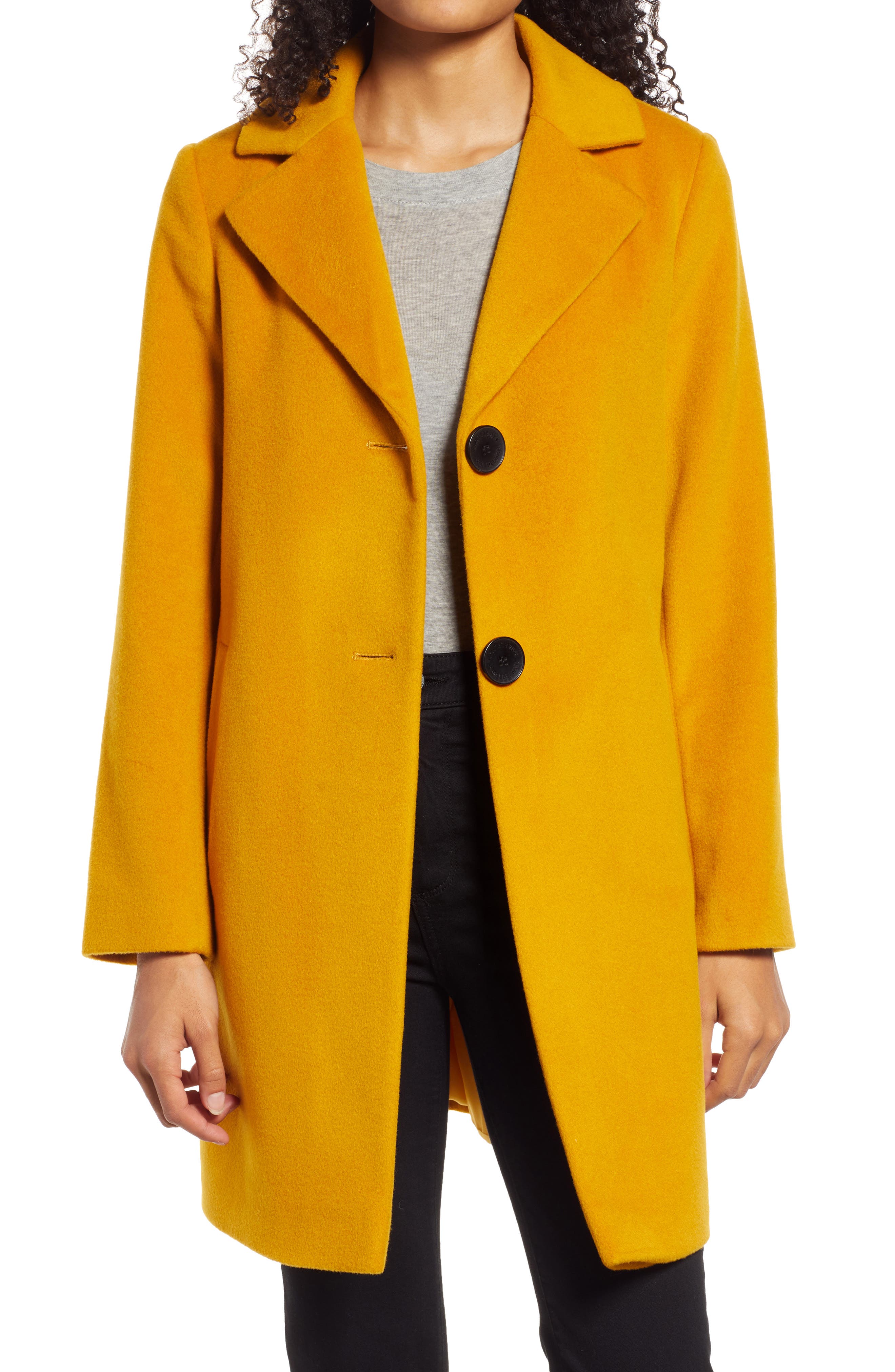 notched collar wool blend coat sam edelman