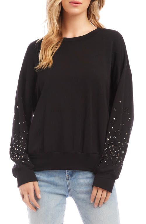 Karen Kane Embellished Sweatshirt in Black at Nordstrom, Size Large
