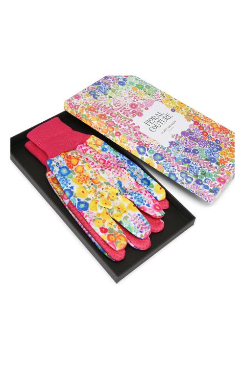 Shop Kurt Geiger London Floral Couture Gardening Gloves In Pink Multi